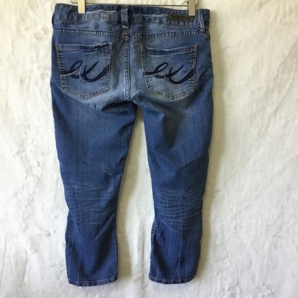 Express Blue Denim Women Cropped Jeans - Picture 8 of 12